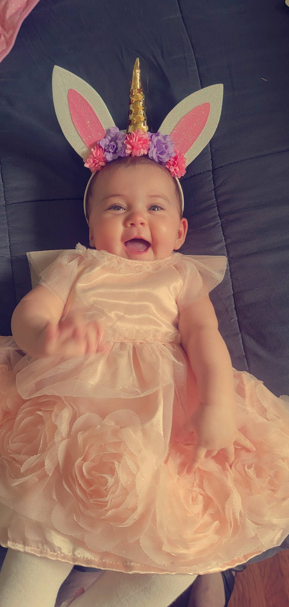 Mikala is registered to the contest to win money with this photo: baby, baby_toddler_clothing, beauty, child, costume_hat, dress, fawn, happy, head, headband, headgear, headpiece, human_body, jewellery, mythical_creature, person, pink, smile, textile, toddler