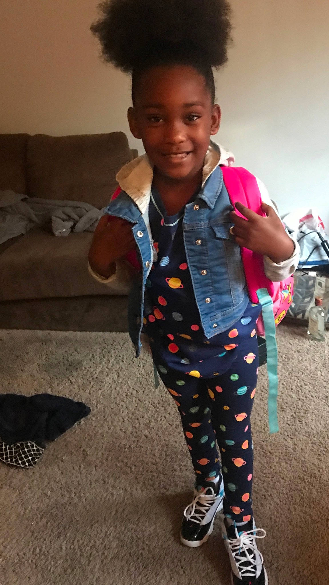 Zamari joined the competition — help win amazing prizes! afro, bag, black_hair, child, couch, eye, fashion_design, flooring, formal_wear, fun, hairstyle, happy, jheri_curl, joy, luggage_and_bags, pattern, person, room, sleeve, smile