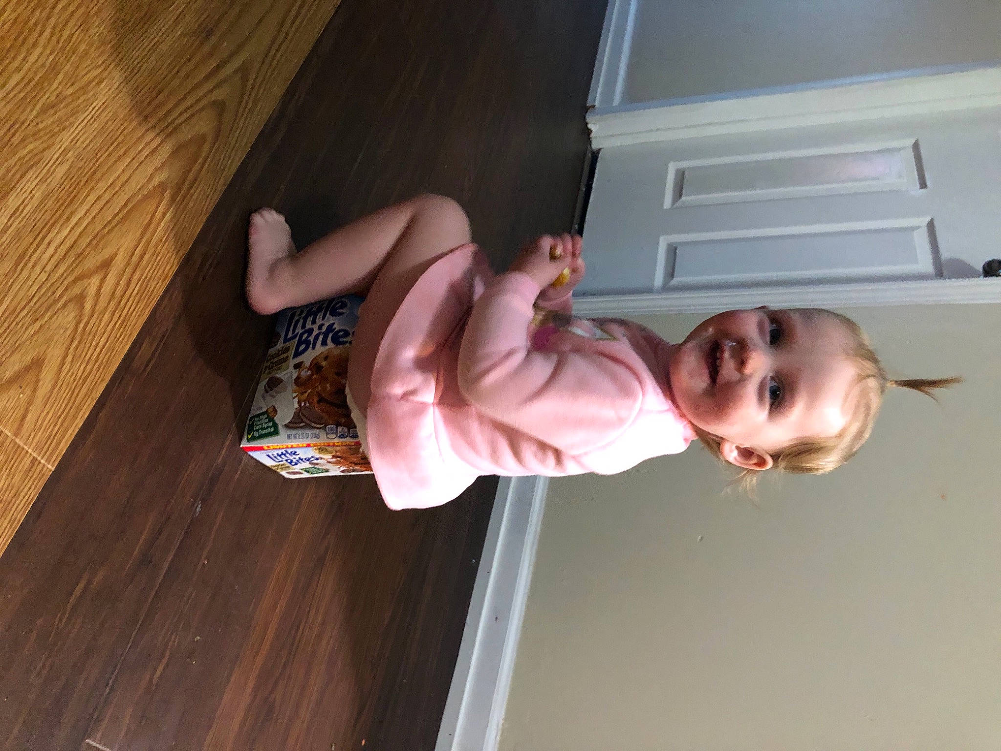 Layla joined the competition — help win amazing prizes! baby, baby_toddler_clothing, ceiling, child, floor, flooring, fun, hair, hardwood, head, joy, laminate_flooring, person, plank, plywood, room, smile, toddler, varnish, wood