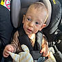 Harold a rejoint le concours — aidez-le/la à gagner de superbes lots ! toddler, child, car_seat, plush_toy, blue_eyes, seatbelt, clothing, striped, soft_toy, cute, baby, indoors, child_safety, portrait, young_child, car_interior, seat, sunlight, cute_expression, hand