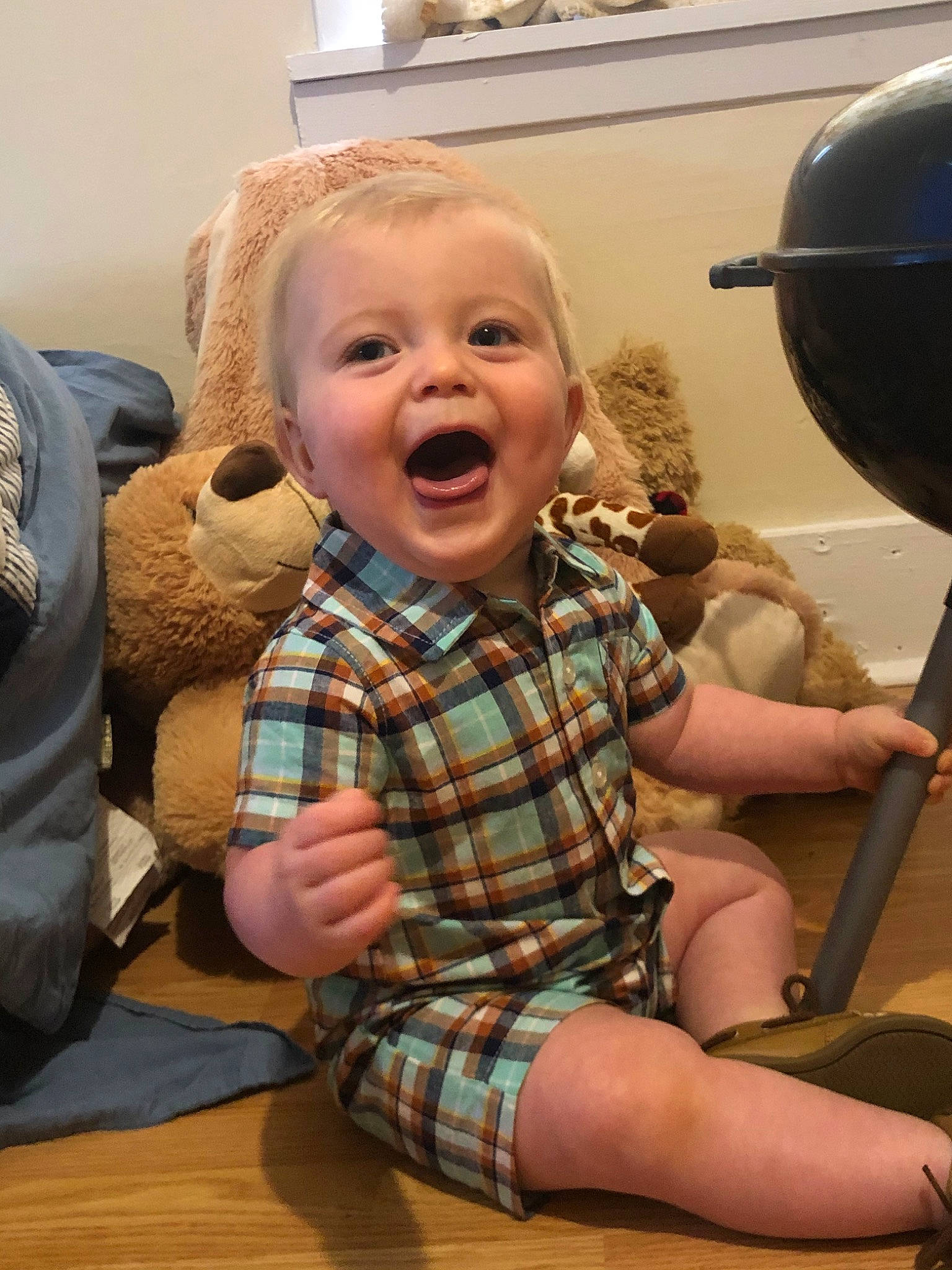 Bennett joined the competition — help win amazing prizes! baby, cheek, child, facial_expression, laugh, person, skin, smile, toddler