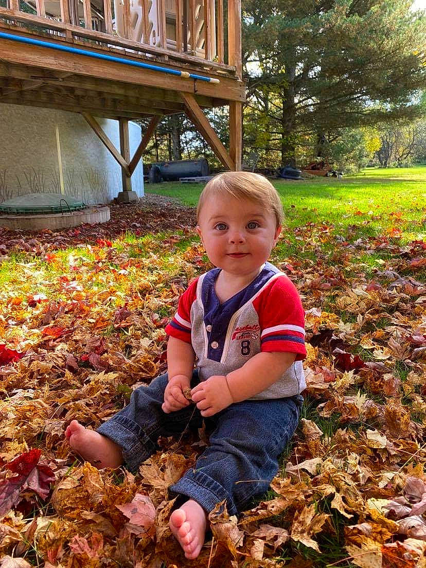 Joshua joined the competition — help win amazing prizes! child, deciduous, fun, grass, leaf, leg, leisure, nature, orange, people, people_in_nature, person, photograph, plant, recreation, smile, tints_and_shades, toddler, tree, wood