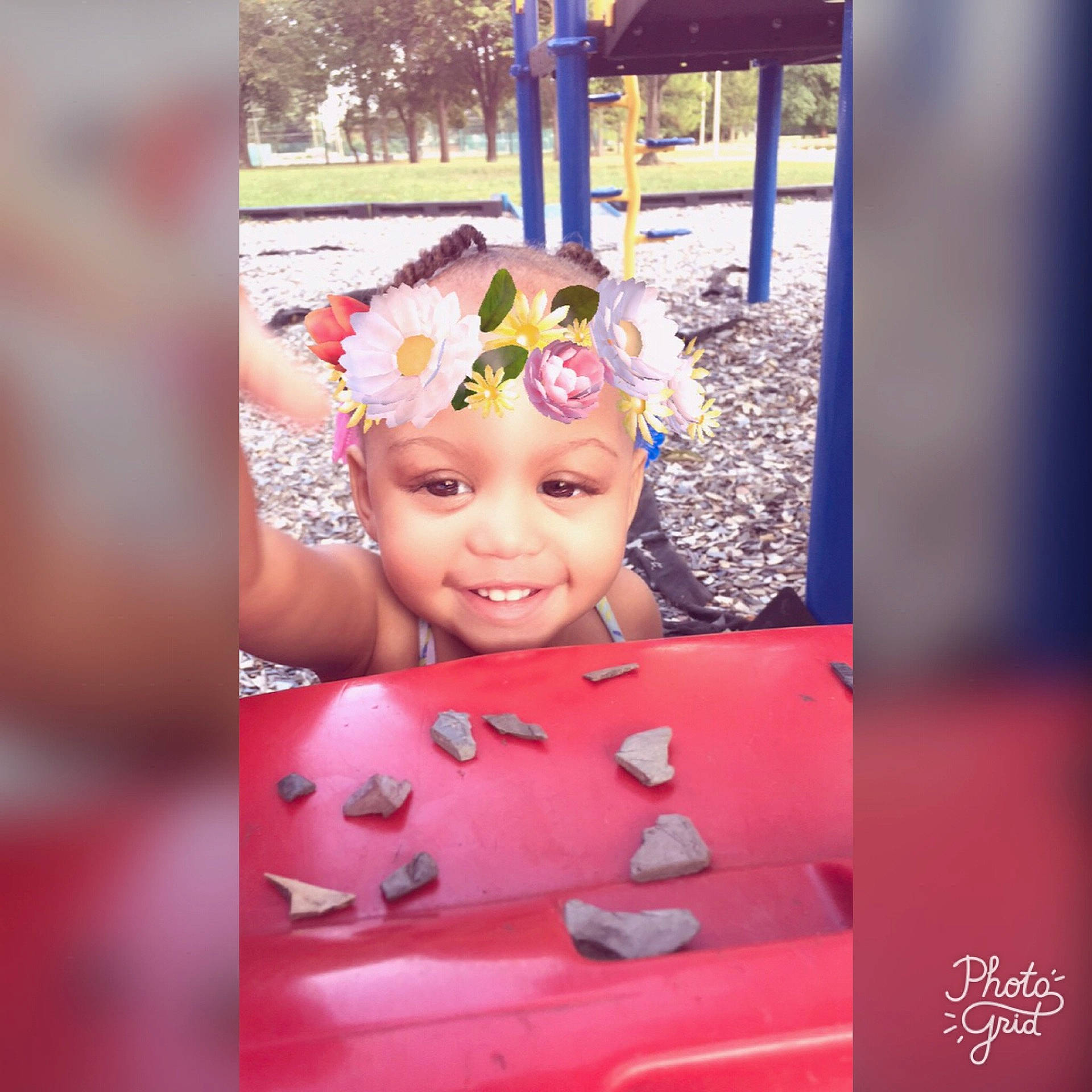 Tamia is registered to the contest to win money with this photo: child, fun, girl, hair_accessory, happiness, joy, magenta, party_hat, person, pink, skin, smile, toddler
