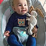 Keyden a rejoint le concours — aidez-le/la à gagner de superbes lots ! baby, infant, child, toy, stuffed_animal, bunny, blue_clothing, baby_seat, smile, happy, face, hand, footwear, floor, tile, indoor, cute, comfort, lying_down, portrait