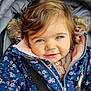 Ettie joined the competition — help win amazing prizes! child, toddler, smile, blue_eyes, jacket, floral_pattern, zipper, stroller, safety_harness, brown_hair, cute, outdoor, warm_clothing, portrait, face, baby, happy, seasonal, cozy, infant