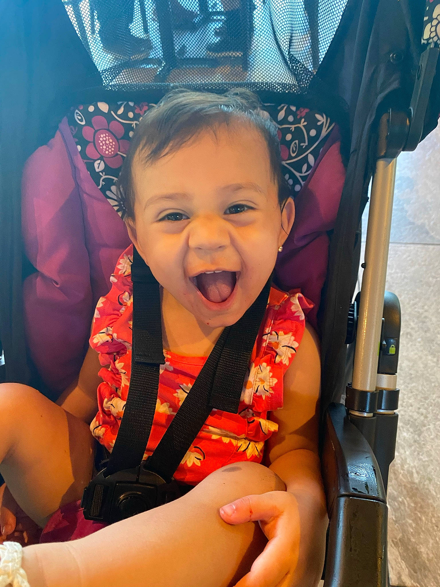 Deanna is registered to the contest to win money with this photo: arm, baby, baby_products, baby_toddler_clothing, chair, cheek, child, cool, face, finger, fun, gesture, hairstyle, hand, happy, iris, person, skin, smile, thumb