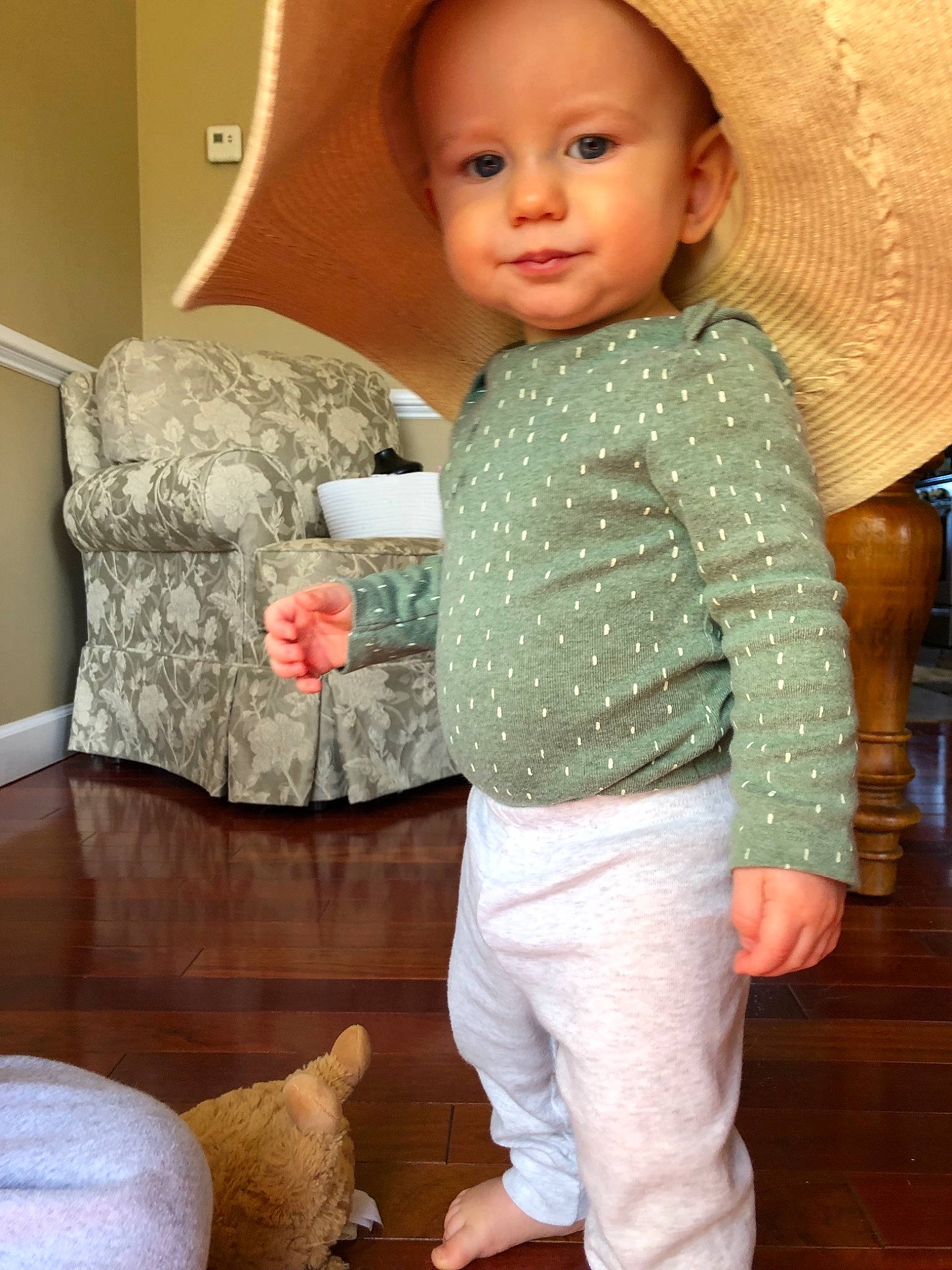 Ellis is registered to the contest to win money with this photo: baby_toddler_clothing, child, person, standing, toddler