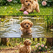 Tilly is registered to the contest to win money with this photo: acorns, animal, bow, cute, dog, flowers, forest, grass, lilypads, moss, nature, outdoor, pet, playful, pond, puppy, roses, summer, sunlight, water