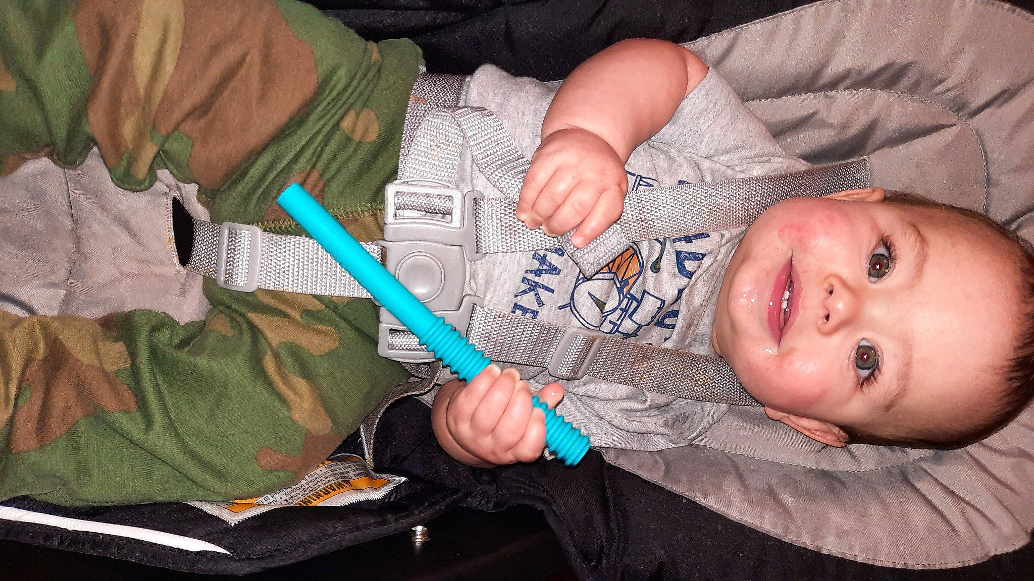 Jaxsyn joined the competition — help win amazing prizes! baby, baby_products, baby_toddler_clothing, child, comfort, eye, finger, gesture, hand, human_body, leg, nail, person, sitting, sleeve, smile, textile, thumb, toddler, tree