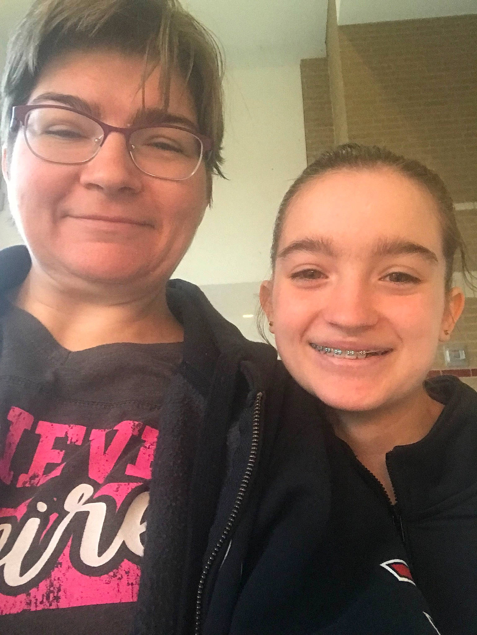 Emily is registered to the contest to win money with this photo: child, cool, eyebrow, eyewear, face, facial_expression, forehead, friendship, fun, glasses, happy, head, joy, lip, outerwear, people, person, photography, selfie, skin