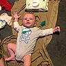 Sevyn joined the competition — help win amazing prizes! baby, infant, onesie, pirate_skull, blanket, baby_wipes, pacifier, carpet, clothing, laying_down, happy, child, indoors, soft_texture, casual, cute, smiling, toddler, face, hand