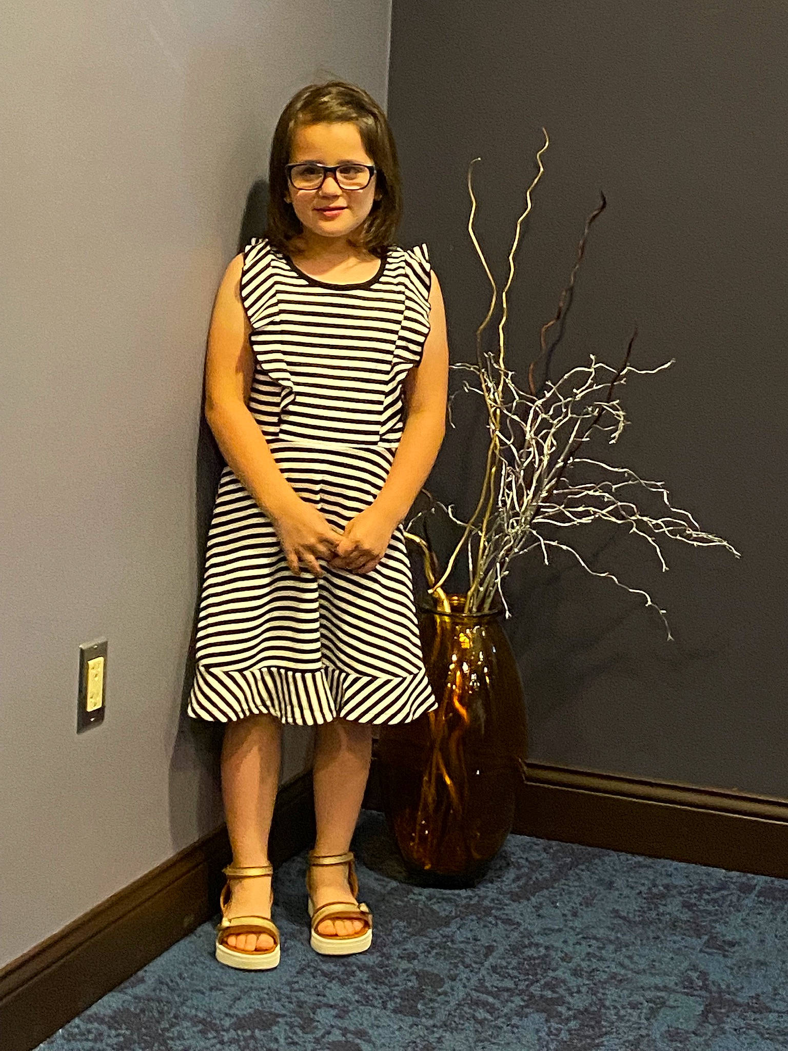 Sophia joined the competition — help win amazing prizes! bag, day_dress, eyewear, fashion_design, flash_photography, flooring, flowerpot, happy, human_leg, joint, joy, knee, leg, pattern, person, shoulder, sitting, sleeve, street_fashion, thigh