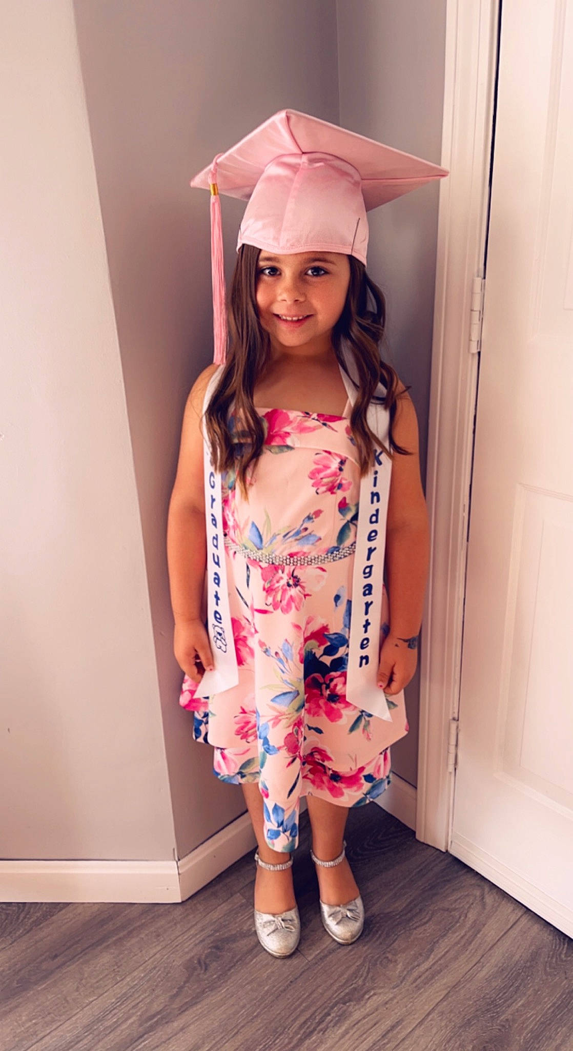 Myah joined the competition — help win amazing prizes! clothing, day_dress, dress, electric_blue, eyewear, face, fashion_design, hair, headgear, headwear, joy, long_hair, mortarboard, neck, one_piece_garment, person, pink, skin, sleeve, street_fashion