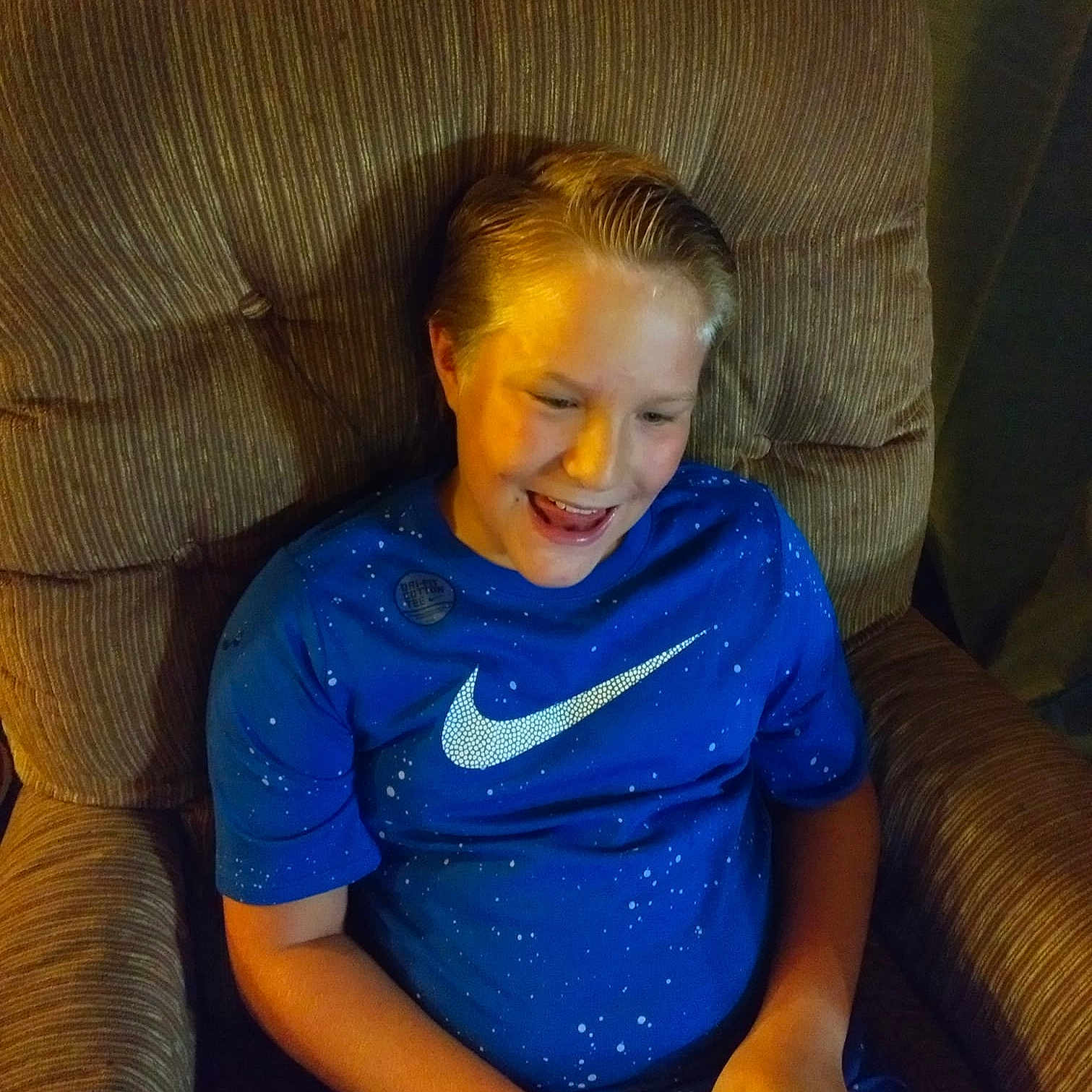 Dominic joined the competition — help win amazing prizes! blue, boy, cheek, child, day, emotion, eye, face, facial_expression, fun, girl, hair, head, human_hair_color, joy, nose, person, sitting, skin, smile