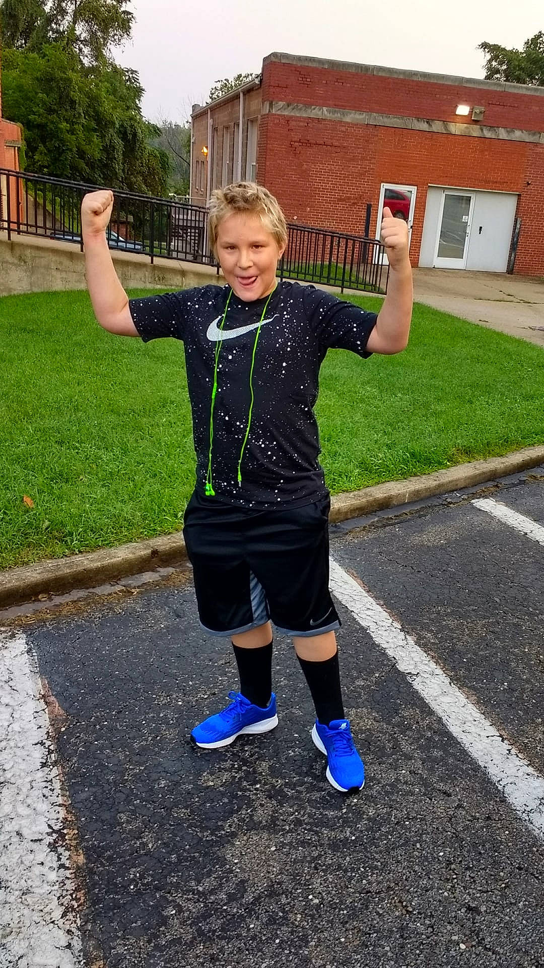 Dominic joined the competition — help win amazing prizes! clothing, competition_event, day, footwear, fun, infrastructure, joy, male, outerwear, person, physical_exercise, plant, public_space, race, recreation, road, running, shoe, sports, standing