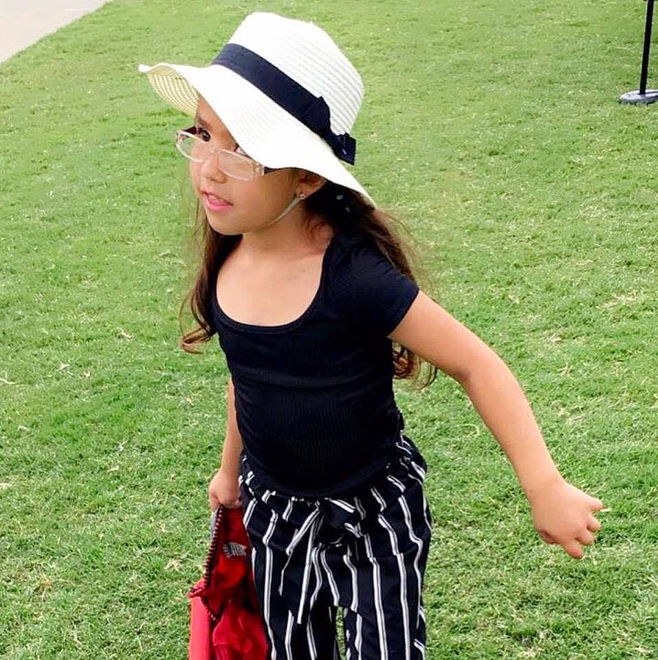 Amelía Gabriela joined the competition — help win amazing prizes! cap, day_dress, fun, grass, grass_family, grassland, green, happy, hat, headwear, human_body, neck, outerwear, people_in_nature, person, shoulder, sleeve, summer, sun_hat, t_shirt