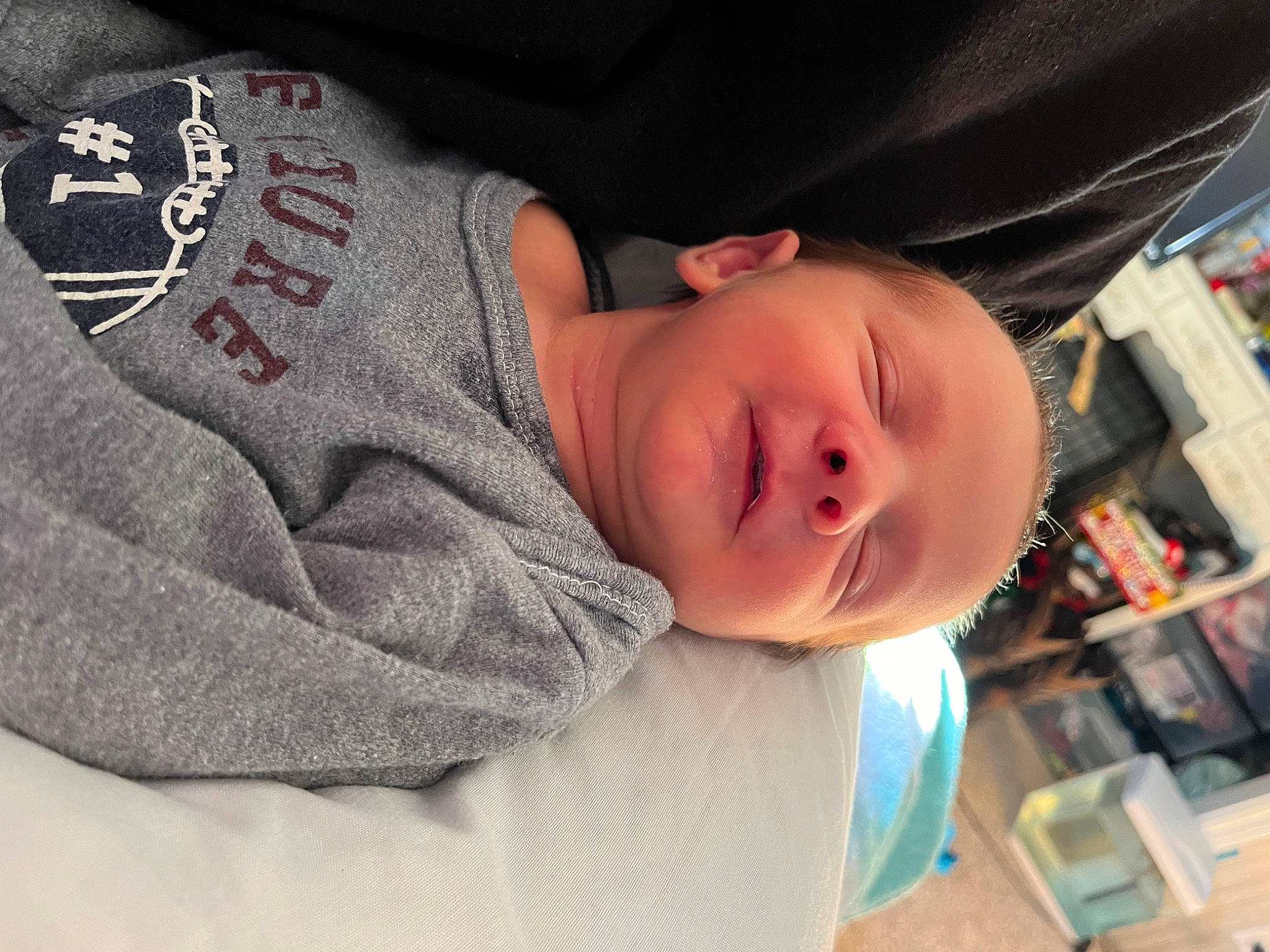 Lucas joined the competition — help win amazing prizes! baby, baby_products, baby_toddler_clothing, cheek, child, comfort, headgear, linens, nap, nose, pattern, person, portrait_photography, sitting, skin, sleep, sleeve, t_shirt, textile, toddler