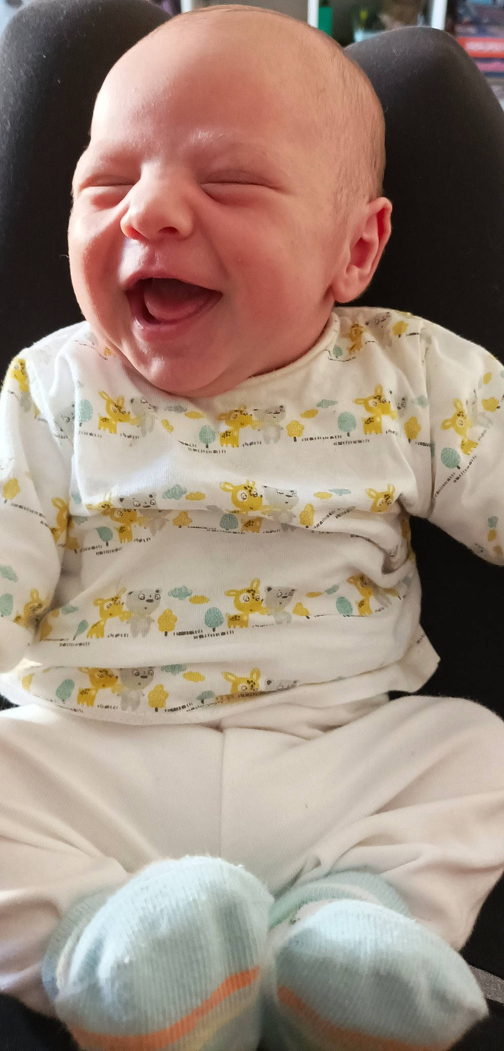 Maylon participe au concours pour gagner de l'argent avec cette photo : baby, baby_laughing, baby_toddler_clothing, cheek, child, chin, collar, comfort, dress_shirt, face, happy, head, linens, mouth, person, product, skin, sleeve, smile, toddler