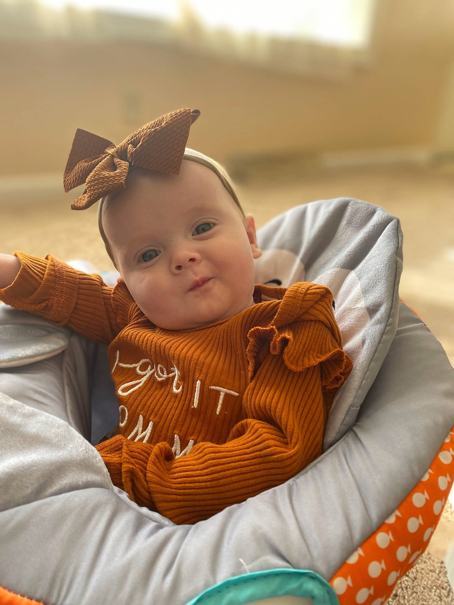 Amberley joined the competition — help win amazing prizes! baby, baby_products, baby_toddler_clothing, chair, cheek, child, comfort, costume_hat, event, fashion_accessory, fun, grass, happy, lap, mammal, person, sitting, sleeve, toddler, vacation