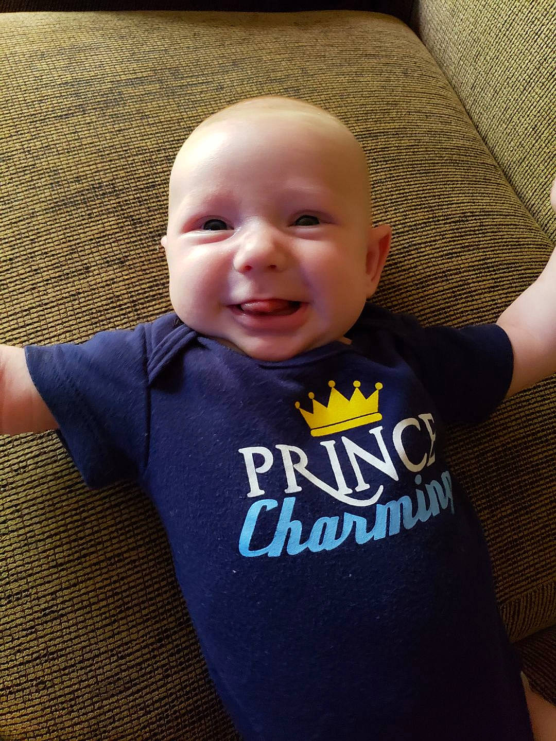 Dillon joined the competition — help win amazing prizes! arm, baby, baby_products, baby_toddler_clothing, blue, cheek, child, cool, electric_blue, face, head, joy, person, product, skin, sleeve, t_shirt, textile, toddler