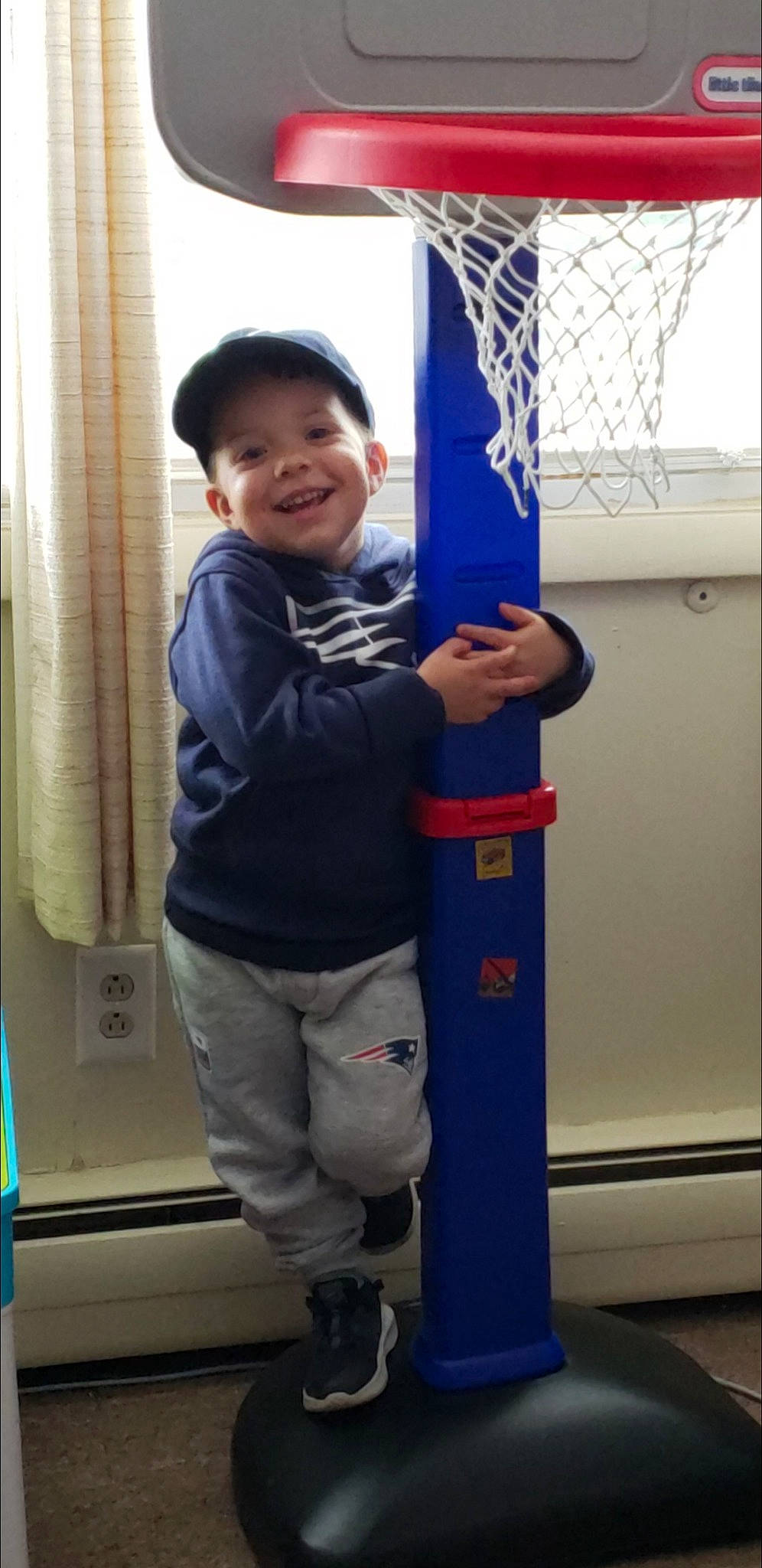 Jullian joined the competition — help win amazing prizes! ball, ball_game, basketball, basketball_hoop, child, curtain, electric_blue, fun, gas, joy, machine, net, person, room, sleeve, smile, sports_equipment, t_shirt, thumb, toddler