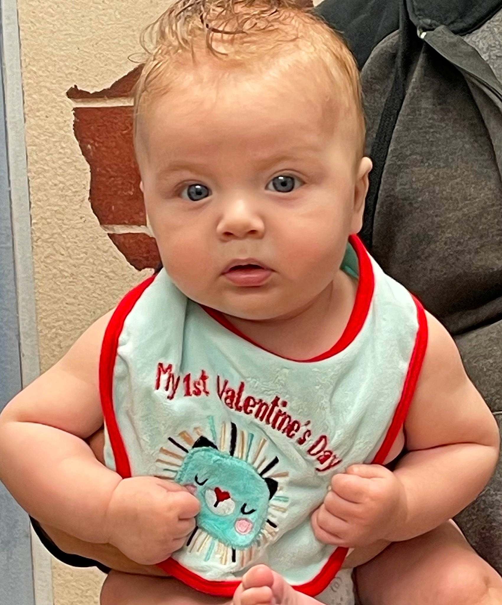 Leland joined the competition — help win amazing prizes! arm, baby, baby_toddler_clothing, cheek, clothing, eyelash, facial_expression, finger, gesture, hair, hairstyle, happy, head, lip, mouth, neck, nose, organ, person, skin