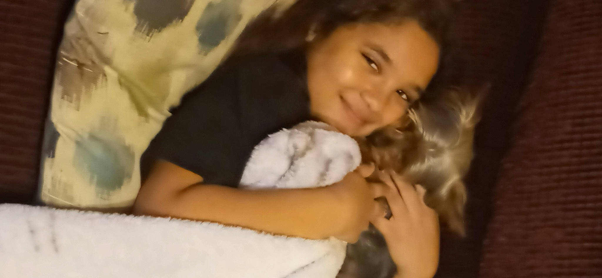 Destinie is registered to the contest to win money with this photo: baby, black_hair, cheek, child, fawn, fur, joy, mouth, nose, person, toddler