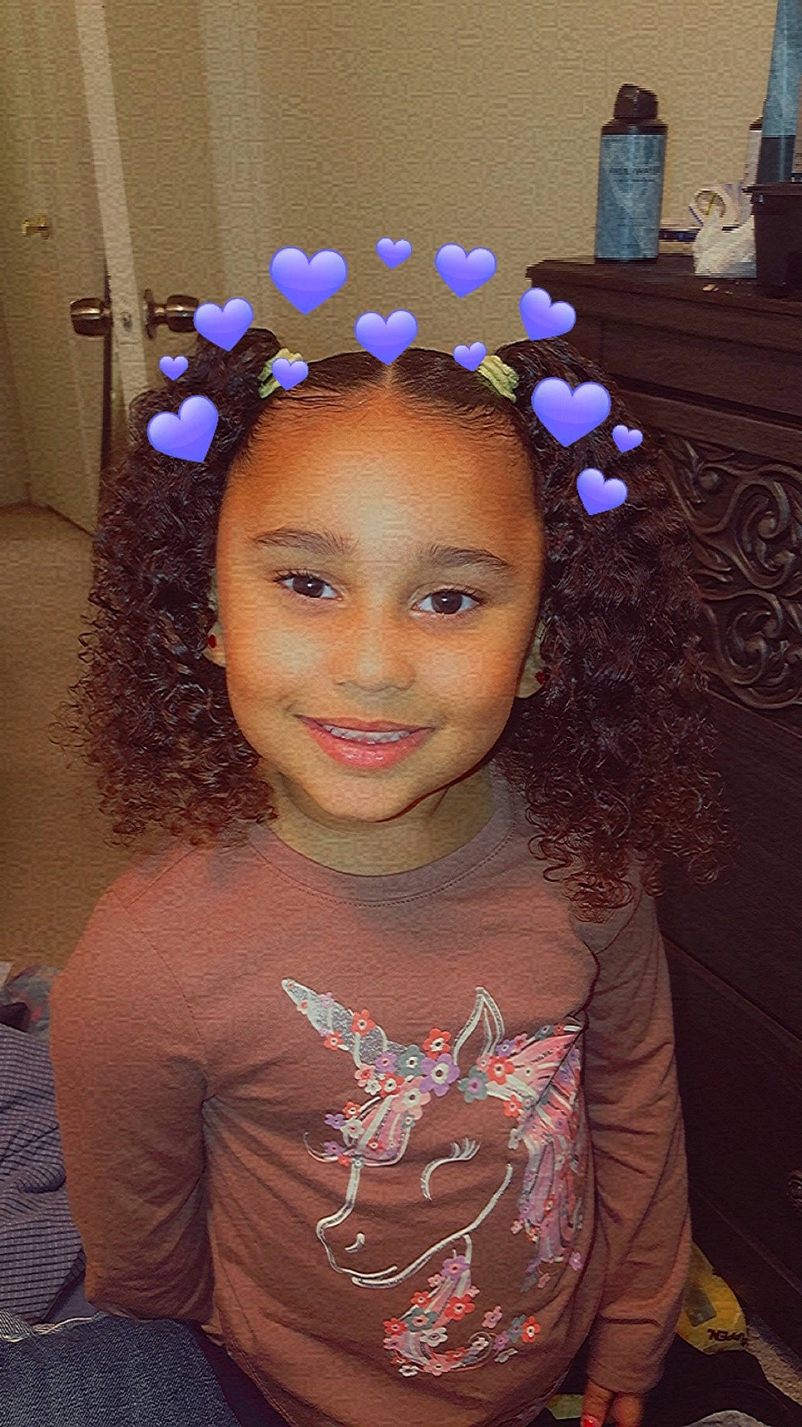 Ariah is registered to the contest to win money with this photo: chin, cool, facial_expression, flash_photography, forehead, fun, hair, hairstyle, happy, head, headpiece, joy, magenta, organ, people, person, pink, purple, sleeve, smile