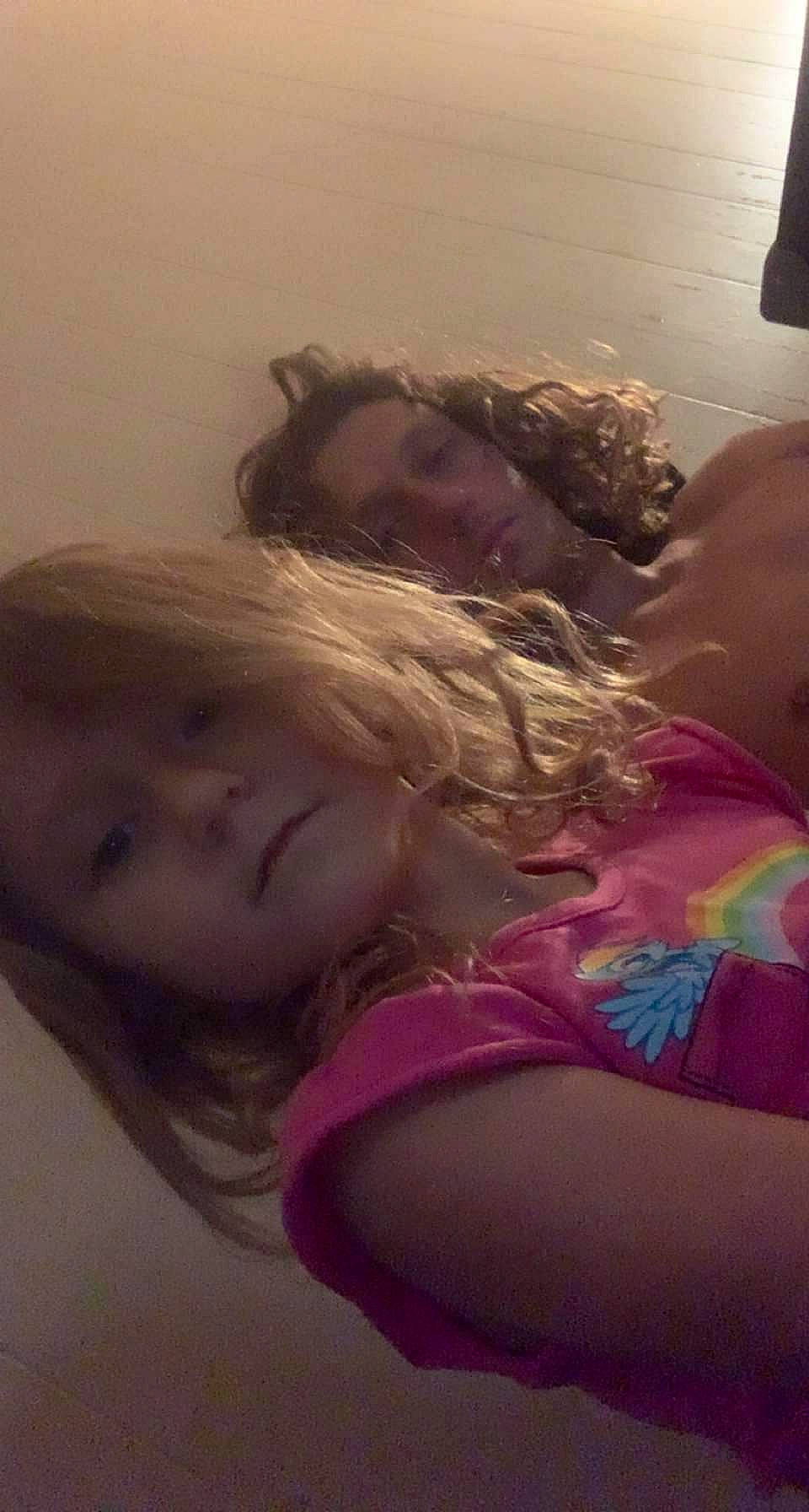 Aubrey Lynn is registered to the contest to win money with this photo: abdomen, beard, chest, child, comfort, flesh, fun, fur, happy, human_leg, lip, long_hair, magenta, mouth, person, pink, room, selfie, skin, textile