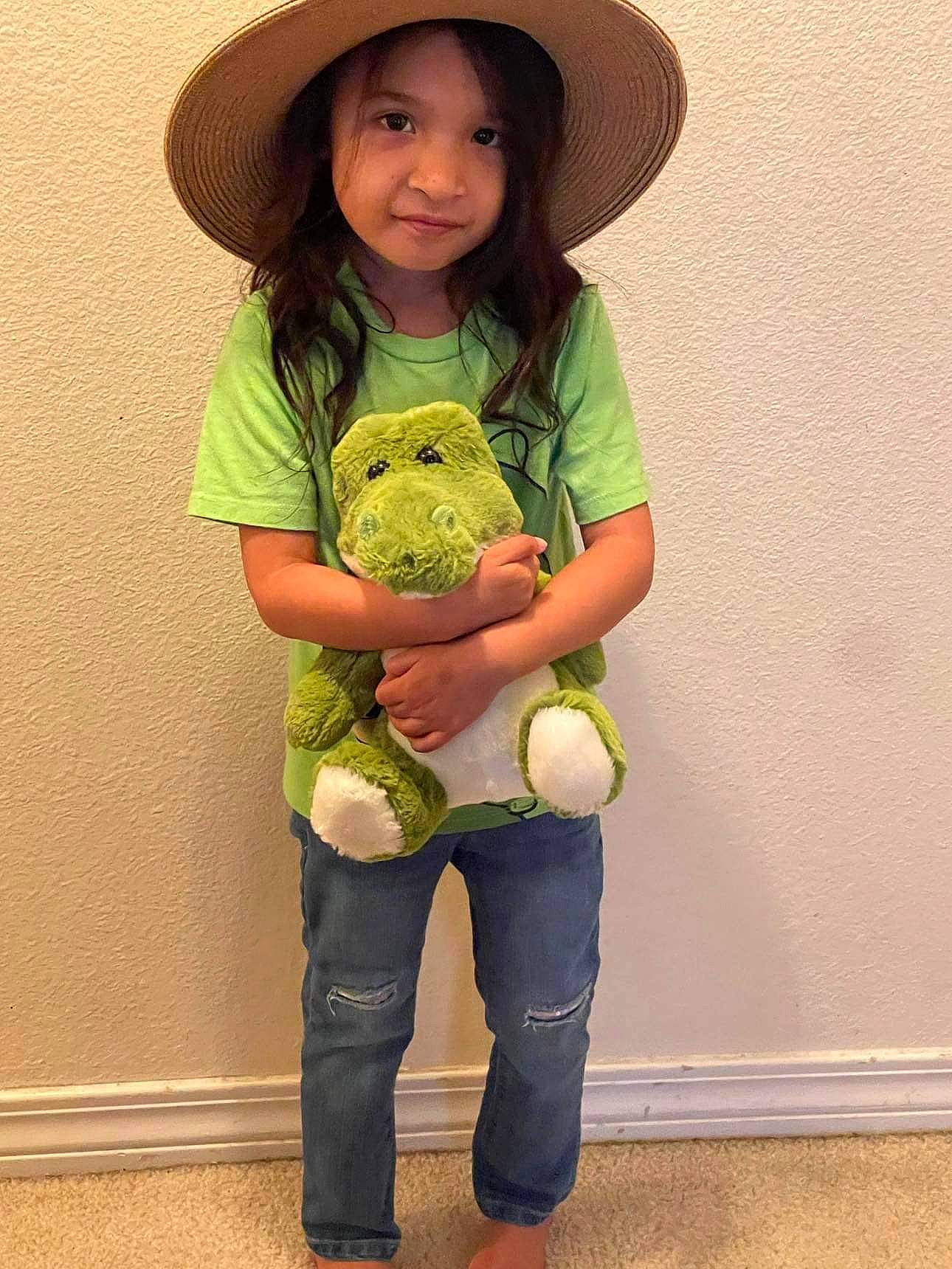 Johnna joined the competition — help win amazing prizes! child, clothing, cowboy_hat, elbow, face, fun, gesture, happy, hat, human_body, jeans, joy, knee, people_in_nature, person, sleeve, sun_hat, t_shirt, thigh, toddler