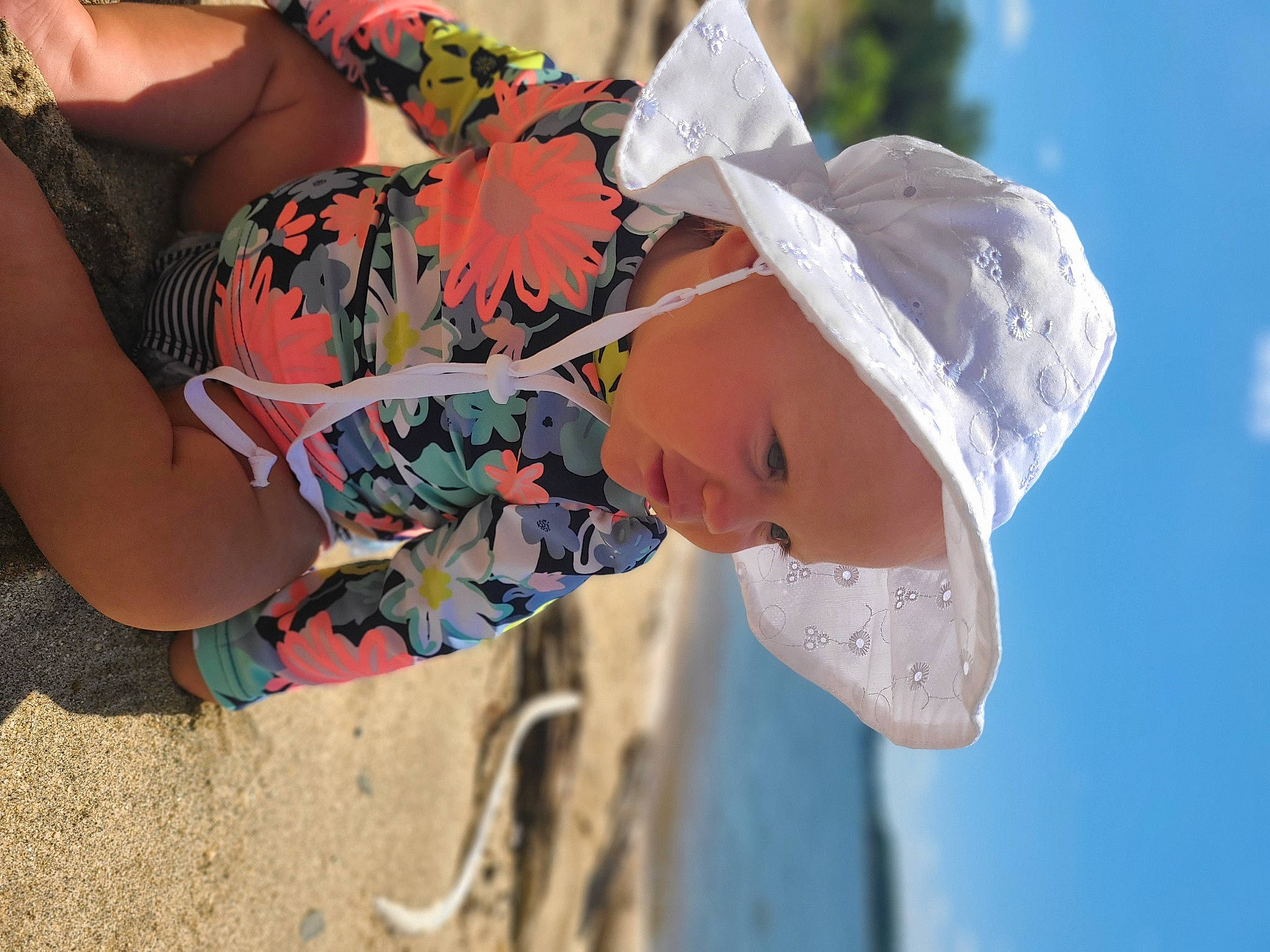 Blaire joined the competition — help win amazing prizes! beauty, child, eyewear, fashion_accessory, fun, grass, happy, hat, headwear, human_leg, landscape, leisure, people_in_nature, person, sand, shadow, sky, sun_hat, swimwear, thigh