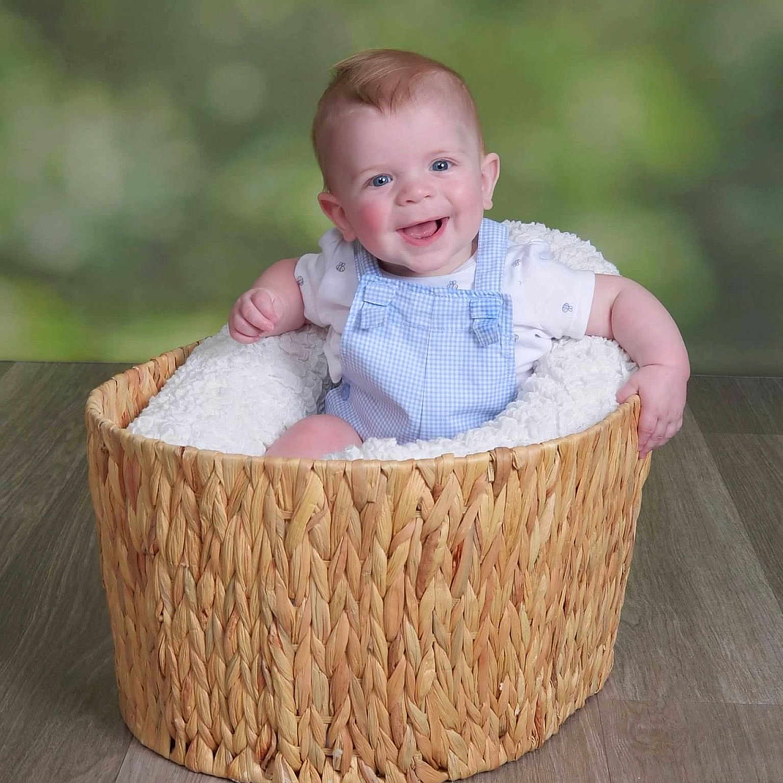 Cordell joined the competition — help win amazing prizes! baby, basket, clothing, crib, face, fun, furniture, happy, hardwood, head, infantbed, jeans, leisureactivities, newborn, person, photography, picnic, portrait, sitting, wood