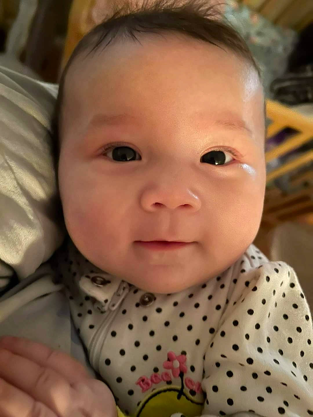 Lilibet joined the competition — help win amazing prizes! baby, baby_toddler_clothing, cheek, child, chin, collar, comfort, eyelash, happy, iris, lip, nail, nose, pattern, person, portrait_photography, skin, sleeve, thumb, toddler