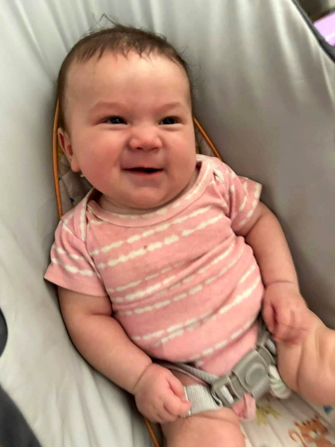 Lilibet joined the competition — help win amazing prizes! baby, baby_toddler_clothing, cheek, child, chin, comfort, finger, happy, head, iris, joy, lip, mouth, nail, nose, person, skin, sleeve, smile, stomach