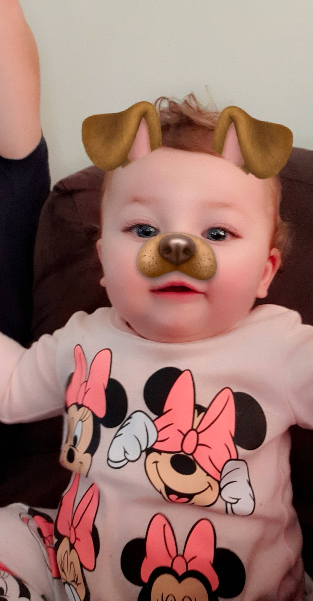 Ruby is registered to the contest to win money with this photo: animation, baby, canidae, cheek, child, ear, eye, fawn, happy, head, nose, organ, person, pink, skin, stuffed_toy, textile, toddler