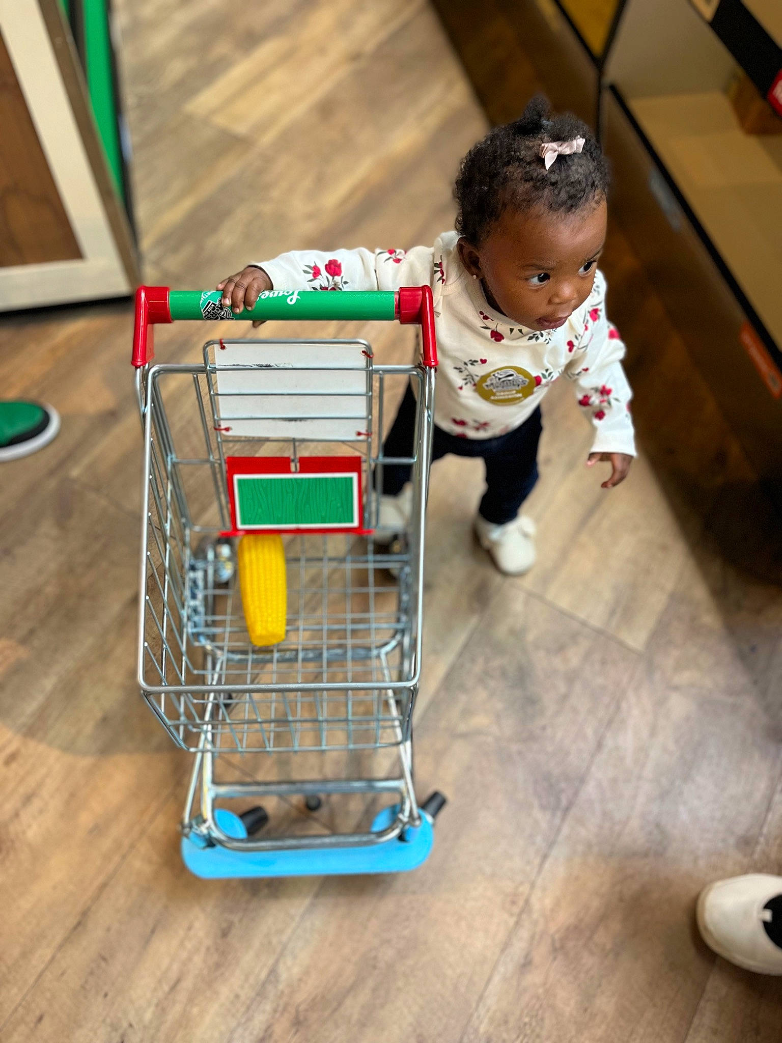 Brylee Sai is registered to the contest to win money with this photo: baby_toddler_clothing, cart, child, cleanliness, floor, flooring, fun, hardwood, leisure, person, retail, service, shopping, shopping_cart, snapshot, tire, toddler, vehicle, wheel, white