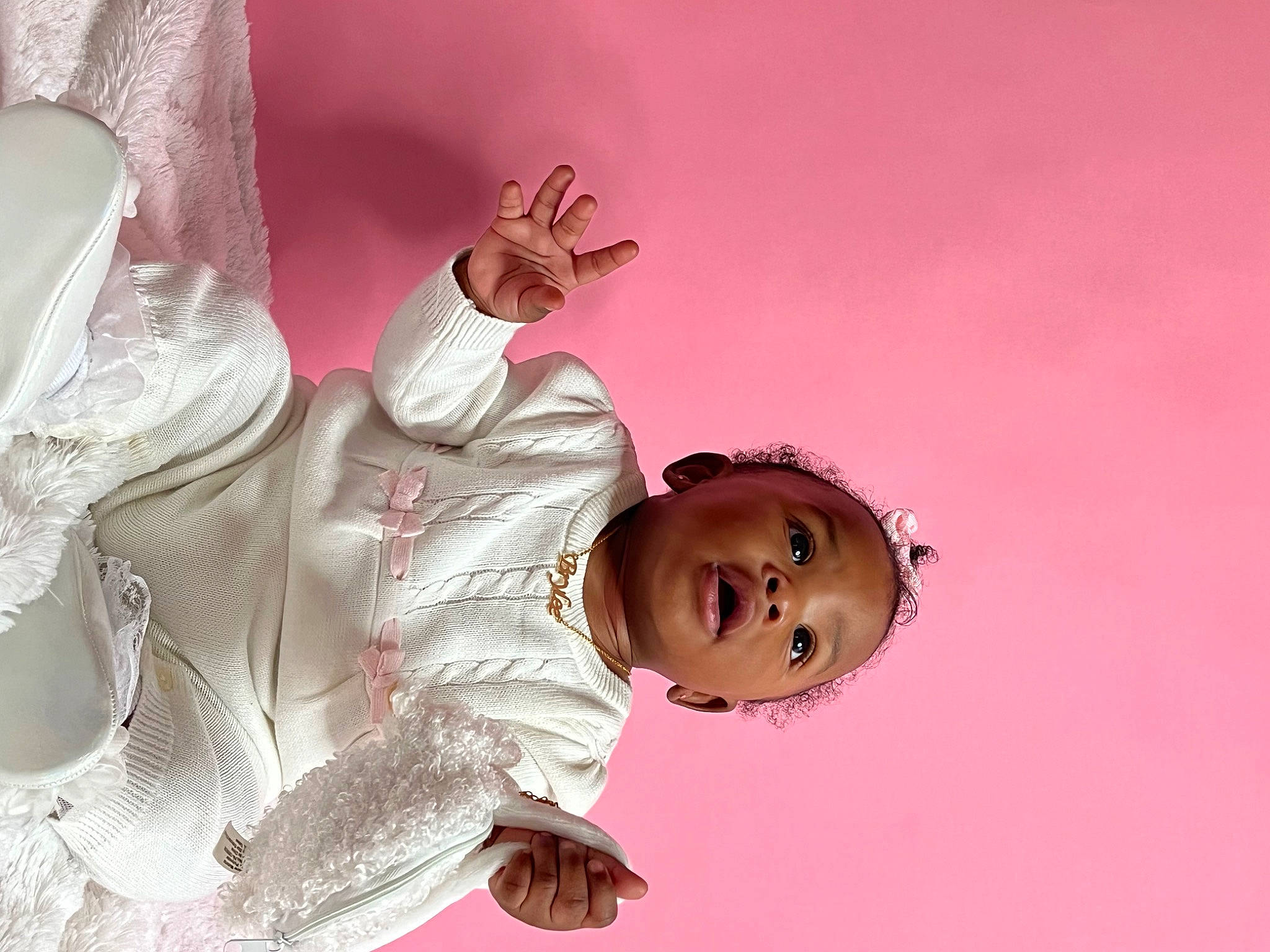 Brylee Sai joined the competition — help win amazing prizes! abdomen, baby, child, event, fashion_accessory, fun, gesture, happy, jewellery, magenta, peach, person, petal, pink, smile, toddler, wrist