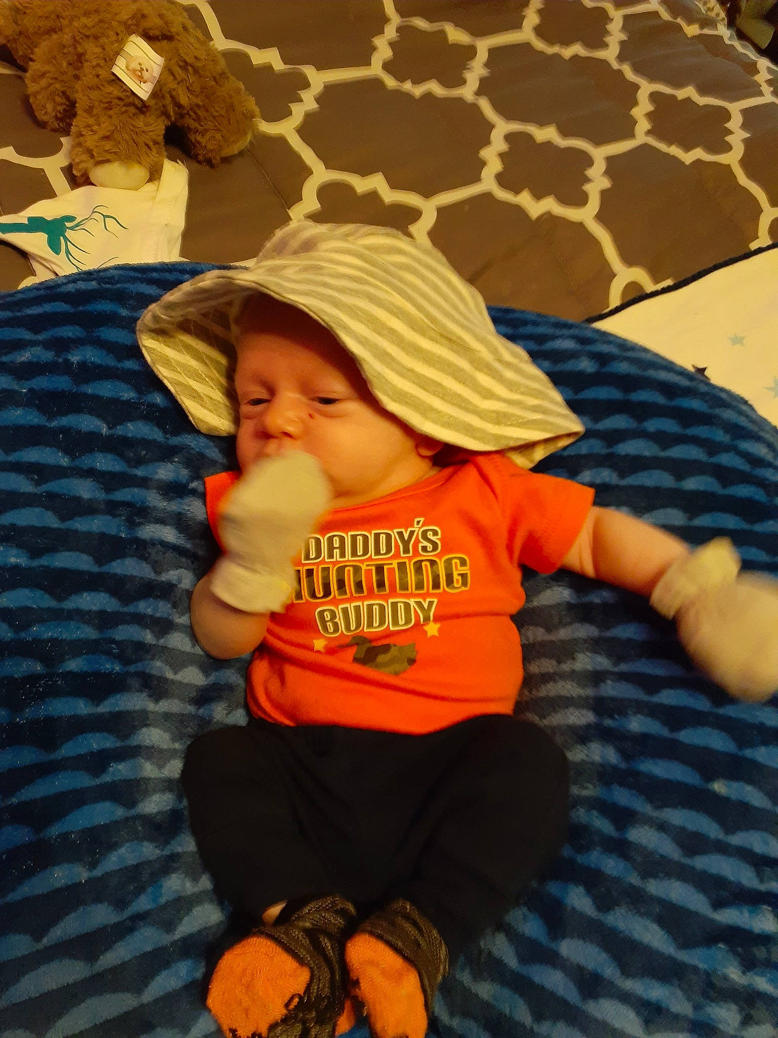 Remmi joined the competition — help win amazing prizes! baby, cap, child, hat, headgear, person, play, toddler, vacation