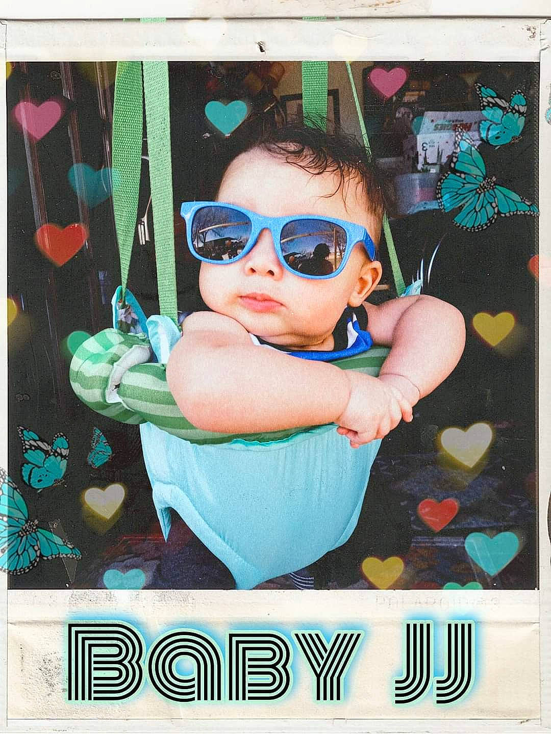 Julian joined the competition — help win amazing prizes! art, baby, baby_toddler_clothing, design, eyewear, font, goggles, happy, magenta, pattern, person, photo_caption, photograph, pink, poster, rectangle, snapshot, stock_photography, sunglasses, toddler