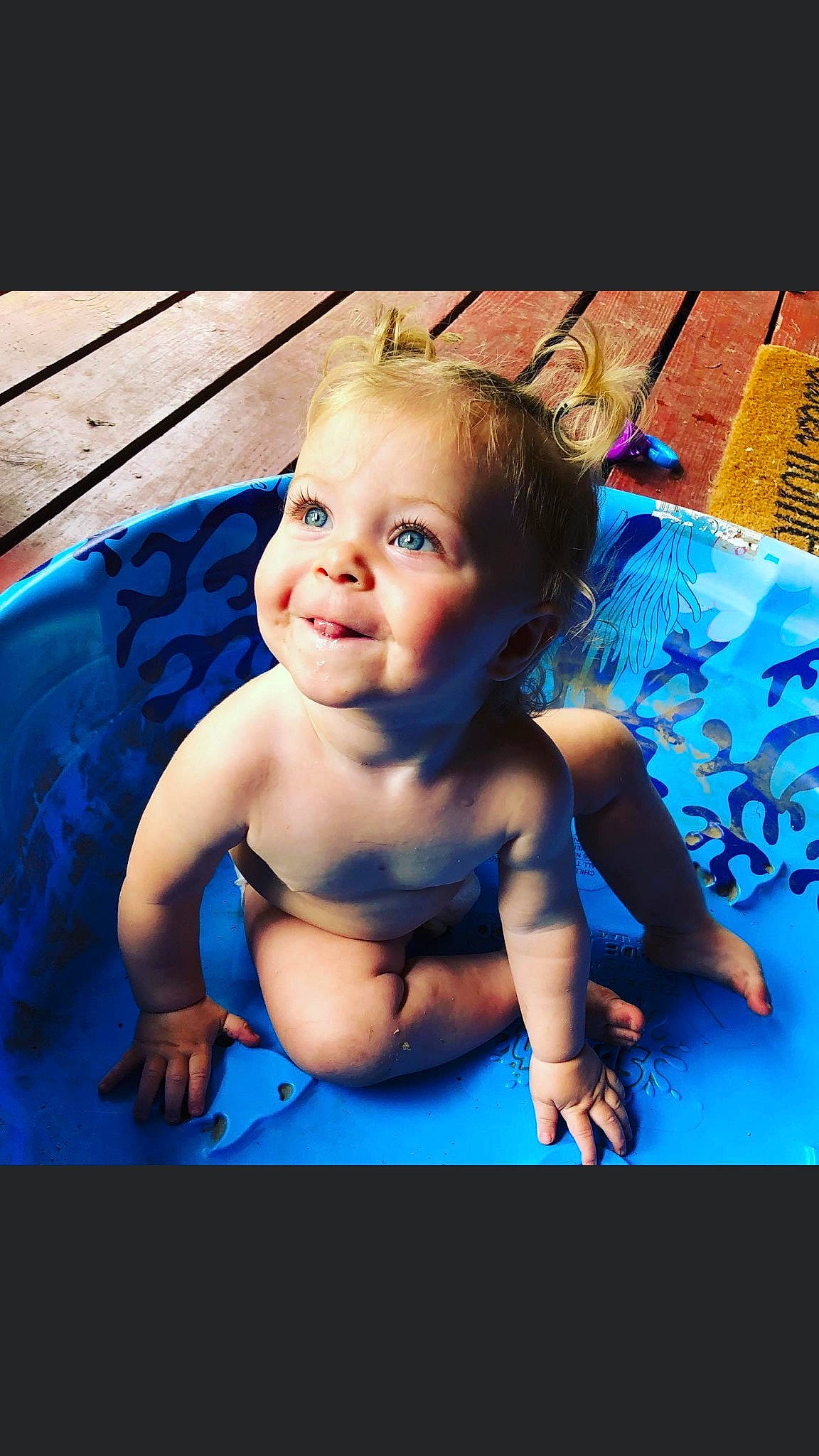 Ayvah joined the competition — help win amazing prizes! baby, blue, cheek, child, eye, face, facial_expression, fun, games, head, joy, leisure, person, photography, play, recreation, skin, smile, summer, toddler