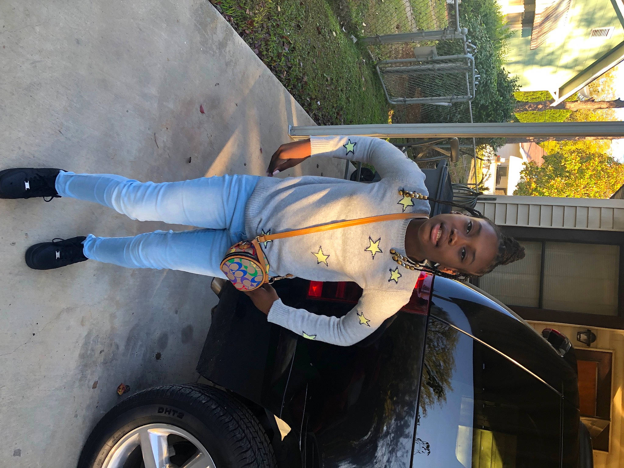 Arnayshia joined the competition — help win amazing prizes! automotive_design, automotive_exterior, automotive_lighting, automotive_tire, automotive_wheel_system, bumper, car, electric_blue, fender, fun, hood, motor_vehicle, person, plant, rim, street_fashion, tire, tree, vehicle, vehicle_door