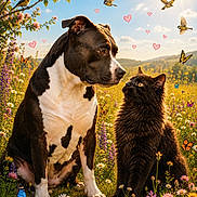Tyna a rejoint le concours — aidez-le/la à gagner de superbes lots ! animal, bird, black_cat, brown_dog, butterfly, cat, colorful, dog, field, flower, friendship, grass, heart_doodles, nature, outdoor, pets, sky, summer, sunlight, wildflower_meadow