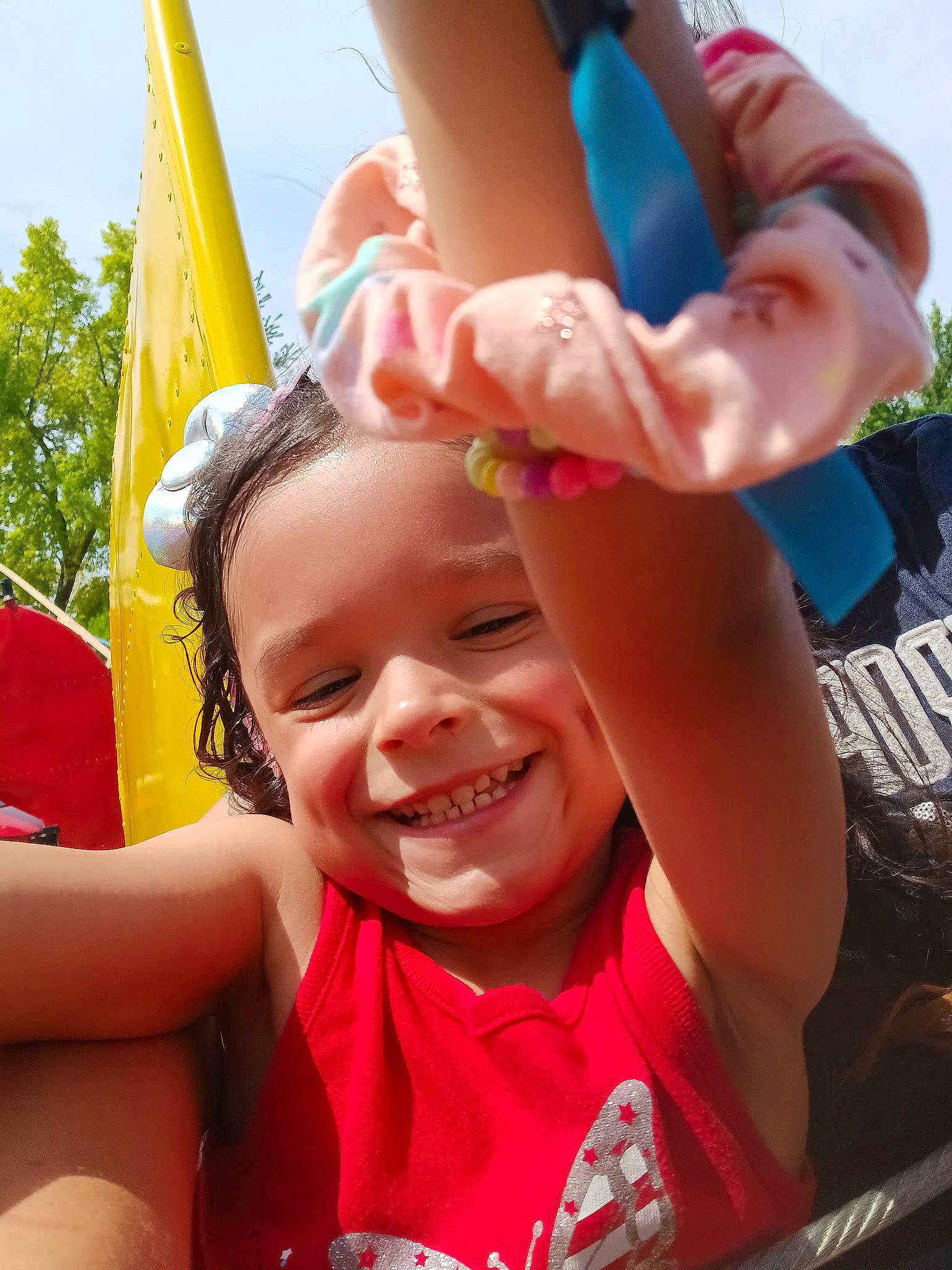 Madison joined the competition — help win amazing prizes! child, event, finger, fun, gesture, grass, happy, joy, leisure, magenta, people_in_nature, person, personal_protective_equipment, pink, play, recreation, sky, smile, summer, thumb