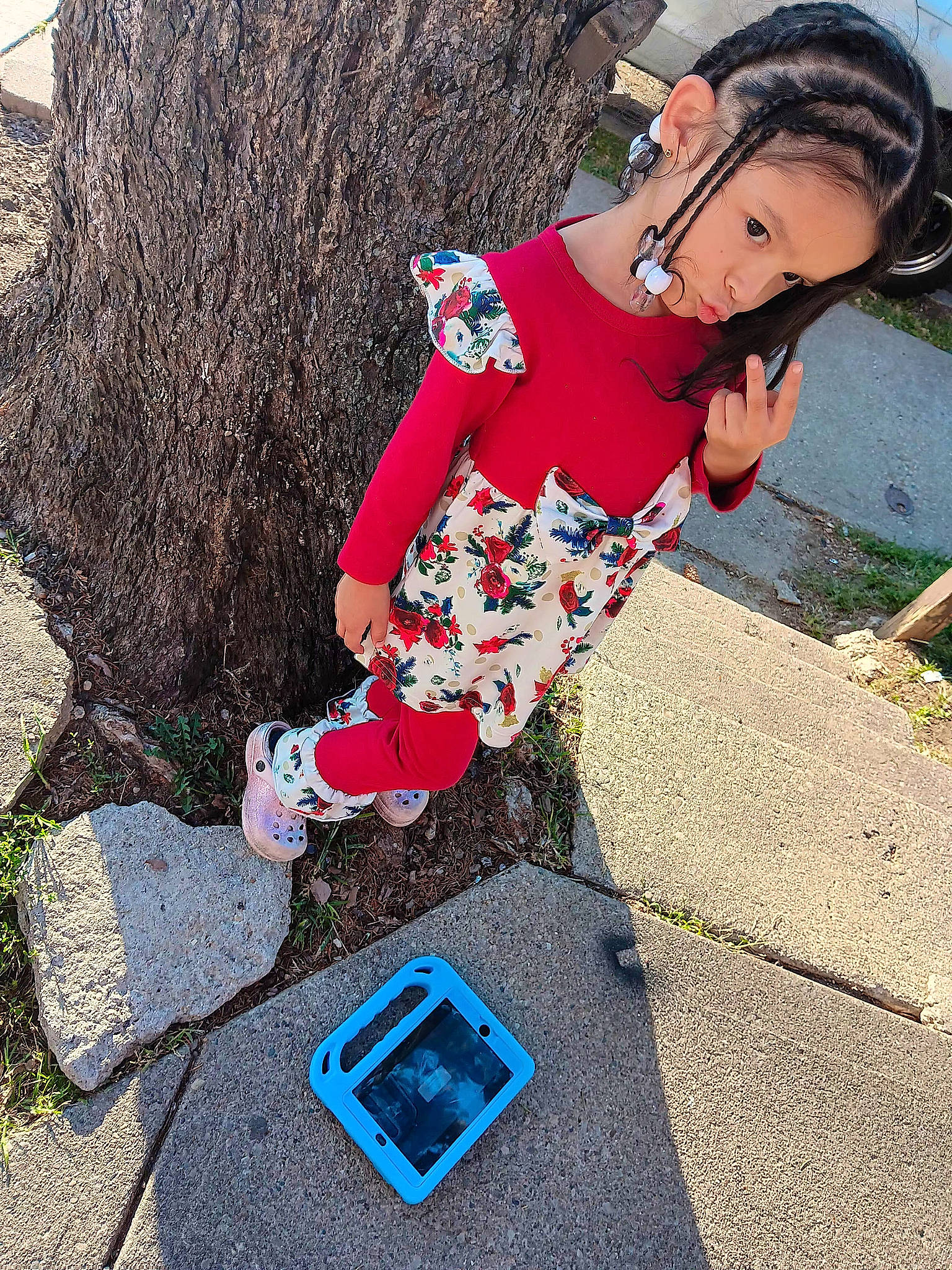 Madison joined the competition — help win amazing prizes! asphalt, baseball_cap, cap, child, city, concrete, electric_blue, eyewear, fun, grass, happy, hat, leisure, people_in_nature, person, play, recreation, shadow, sitting, soil