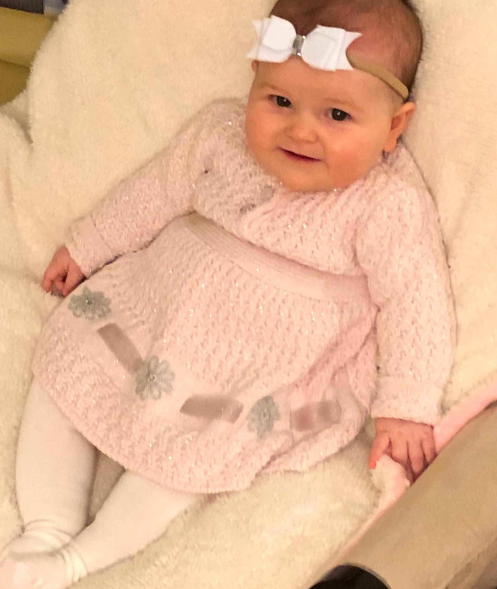 Louise joined the competition — help win amazing prizes! baby, baby_products, baby_sleeping, baby_toddler_clothing, child, knitting, person, pink, product, skin, toddler