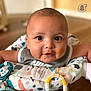 Kyire joined the competition — help win amazing prizes! baby, child, closeup, clothing, colorful, cute, expression, eyes, face, food, happy, head, indoor, infant, messy, person, play_gym, skin, smiling, toy