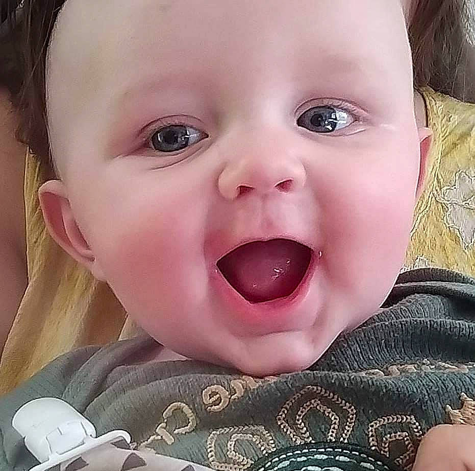 Kanaan is registered to the contest to win money with this photo: baby, baby_making_funny_faces, baby_toddler_clothing, cheek, child, chin, close_up, ear, eyebrow, eyelash, happy, iris, lip, mouth, nose, person, pink, skin, toddler, tongue