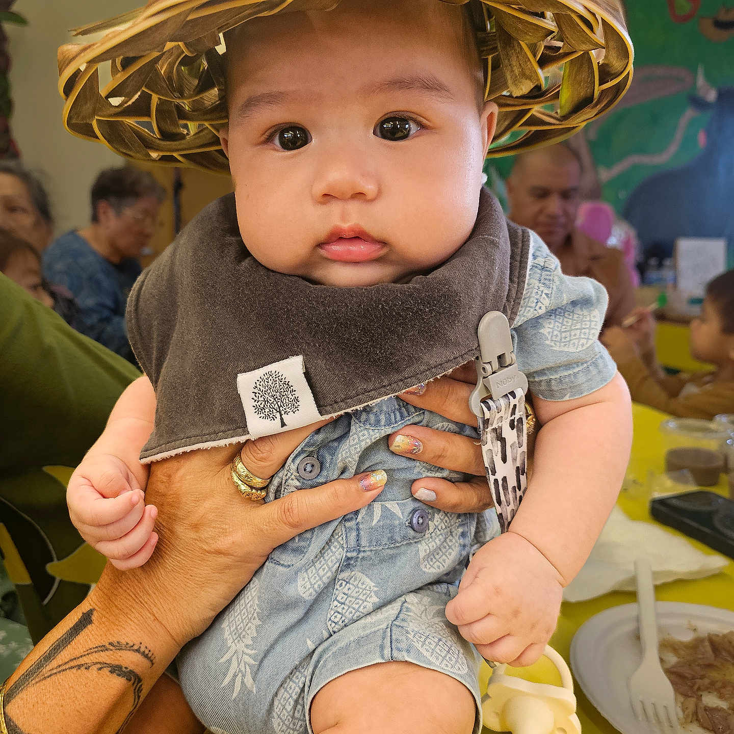 Kaimalu joined the competition — help win amazing prizes! accessories, adult, baby, bodypart, boy, child, clothing, cutlery, female, finger, fork, hand, hat, male, man, pen, person, plate, sunhat, woman