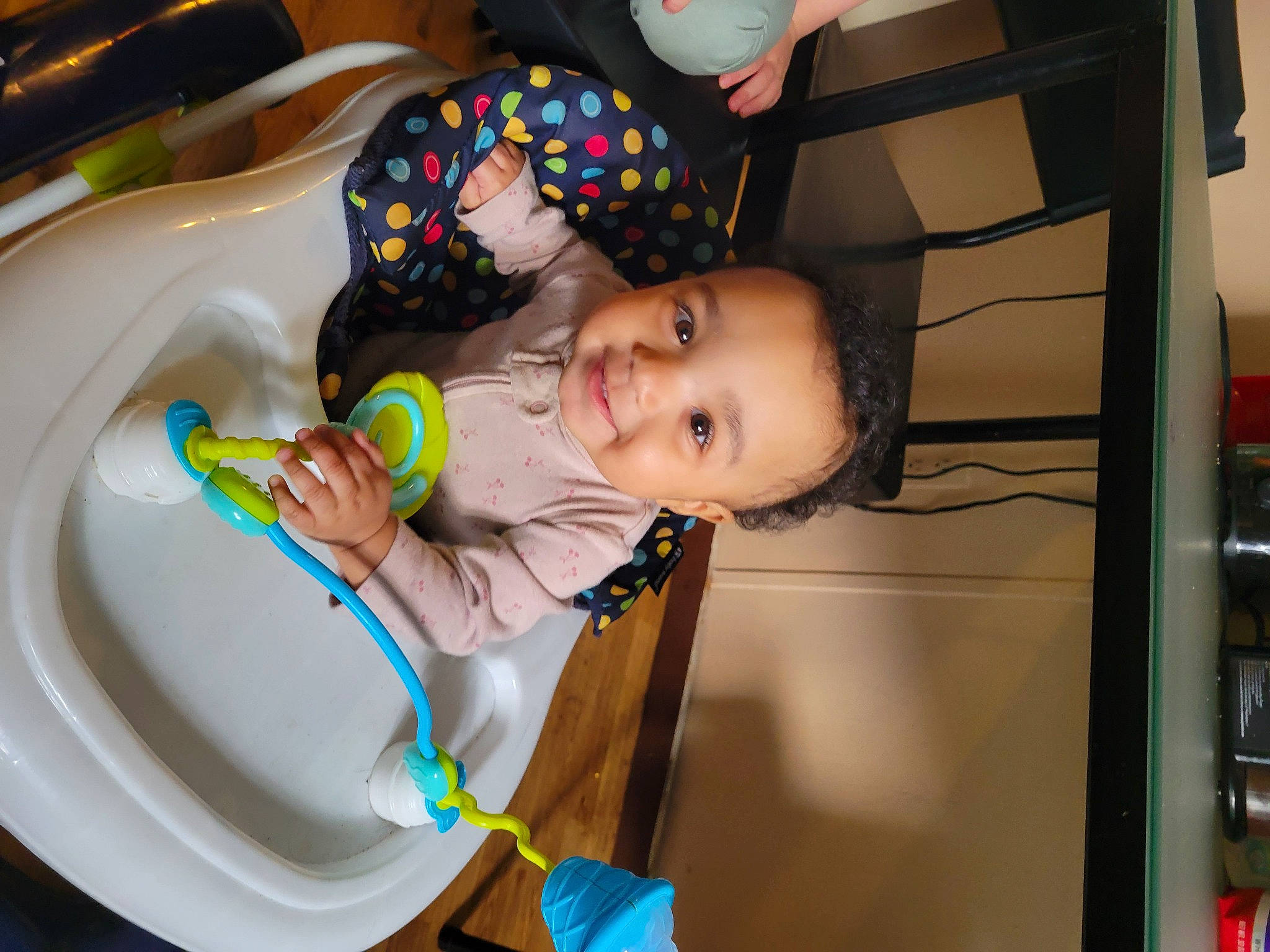 Angel Nevaeh joined the competition — help win amazing prizes! baby, baby_products, baby_toddler_clothing, baby_toys, child, circle, fun, happy, joy, party, person, plastic, play, room, smile, toddler, wood