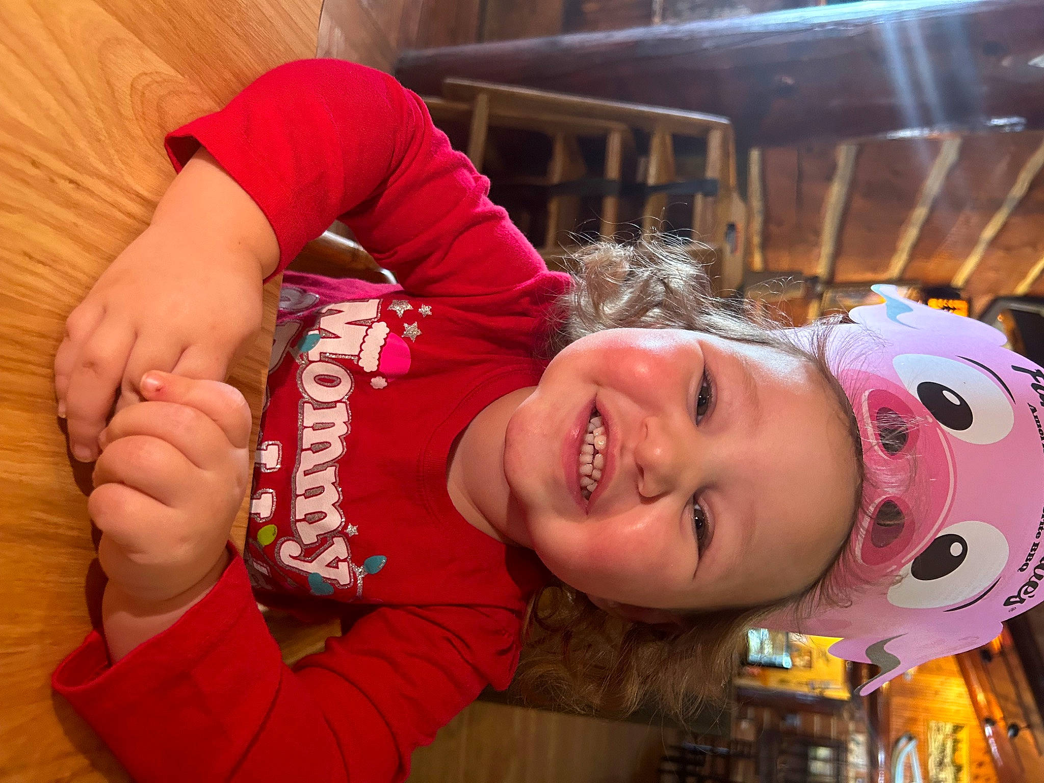 Everli is registered to the contest to win money with this photo: baby_toddler_clothing, carmine, cheek, child, event, fun, happy, headwear, holiday, joy, laugh, leisure, mouth, party, person, pink, smile, toddler, wrist